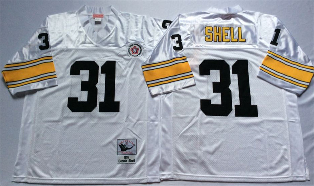 Pittsburgh Steelers #31 Donnie Shell White Throwback Jersey