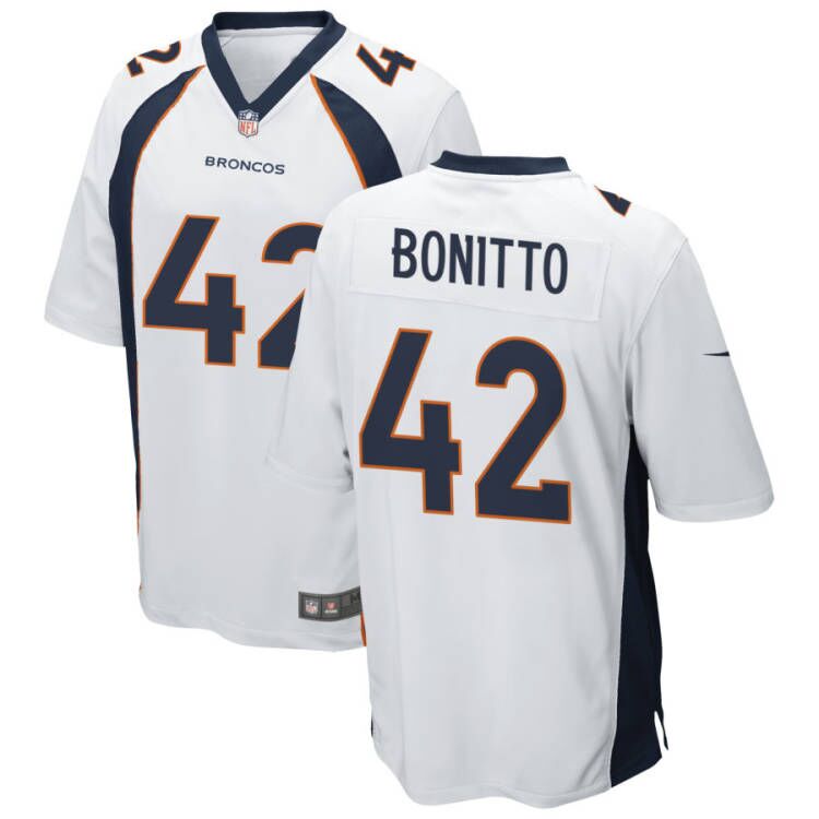 Men's Denver Broncos #42 Nik Bonitto Nike White Vapor Limited Player Jersey