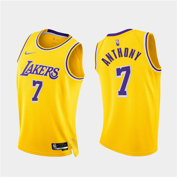 Mens Los Angeles Lakers #7 Carmelo Anthony  Nike Gold Icon Edition Jersey