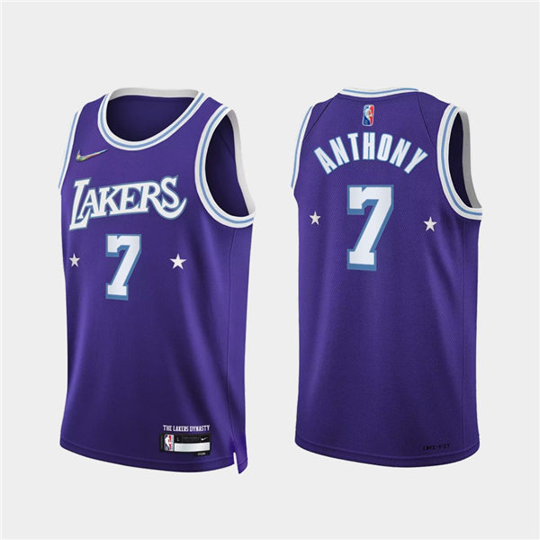 Mens Los Angeles Lakers #7 Carmelo Anthony Purple 2021-22 Diamond Nike City Edition Jersey 