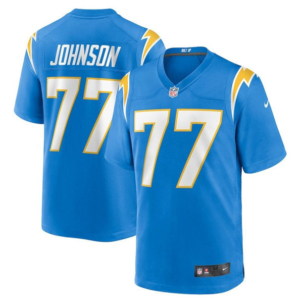 Men's Los Angeles Chargers #77 Zion Johnson Nike Powder Blue Vapor Limited Player Jersey
