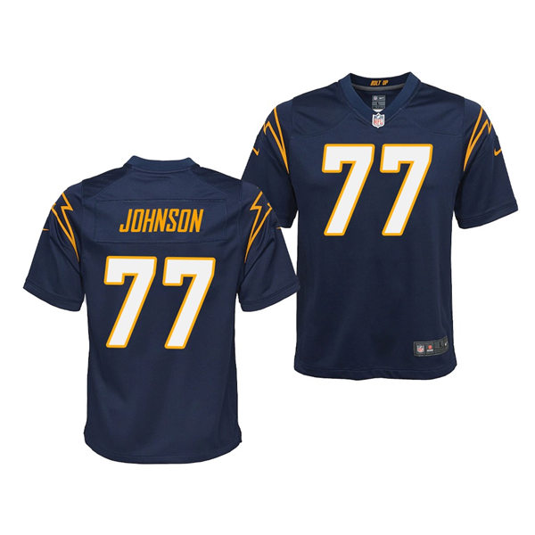 Youth Los Angeles Chargers #77 Zion Johnson Nike Navy Alternate Limited Jersey
