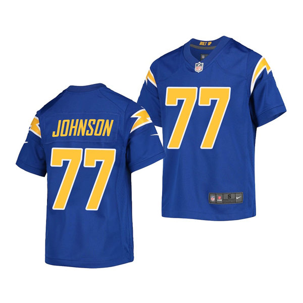 Youth Los Angeles Chargers #77 Zion Johnson Nike Royal Gold 2nd Alternate Limited Jersey