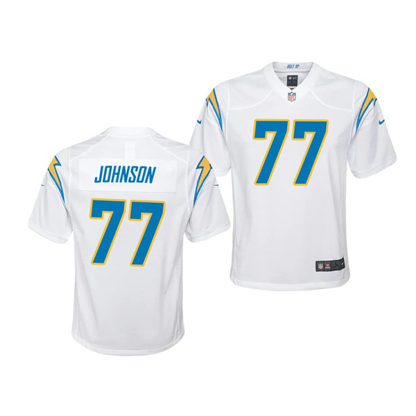 Youth Los Angeles Chargers #77 Zion Johnson Nike White Limited Jersey